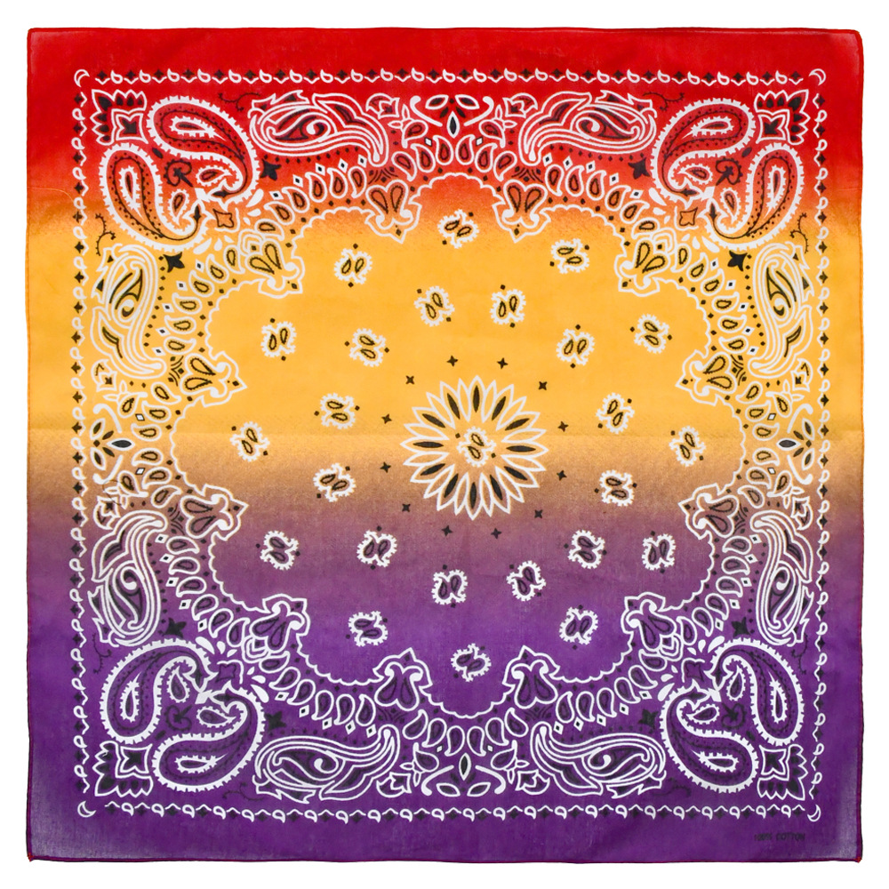 Picture of New Korean version of cotton gradient sweat-absorbent breathable turban sports outdoor riding scarf printed square scarf wholesale