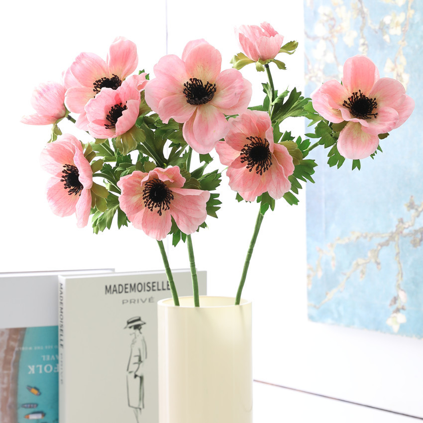 Picture of Artificial Flower silver Lotus home decoration artificial flower artificial wholesale living room single branch red floral decoration wedding flower arrangement