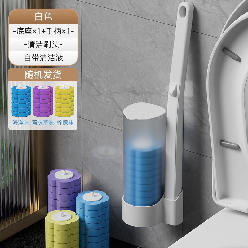 Picture of Disposable Toilet Brush Set No Dead Angle Aseptic Cleaning Brush Head Household Long Handle Toilet Brush Wholesale