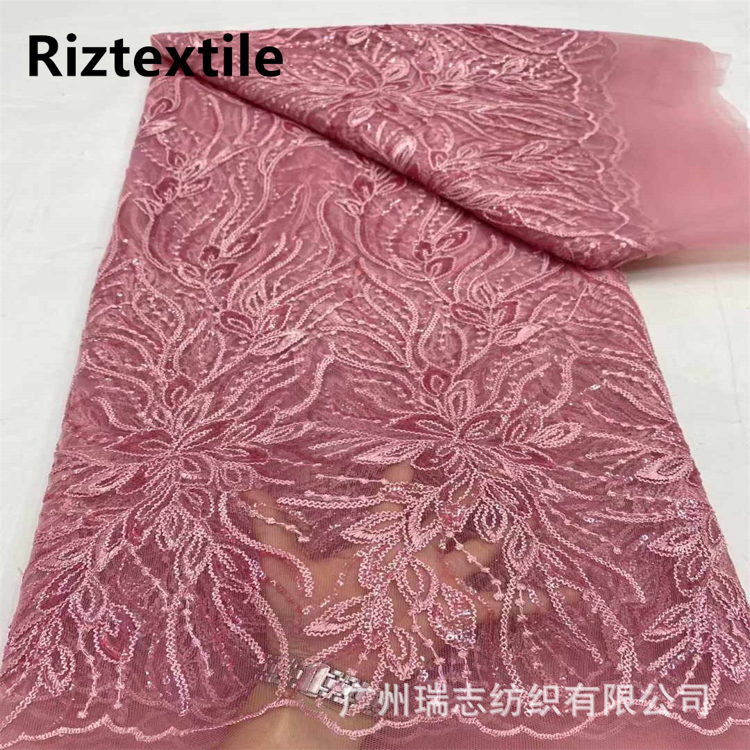in stock African sequins curved rope embroidered lace fabric ethnic dress dress embroidered cloth African Lace