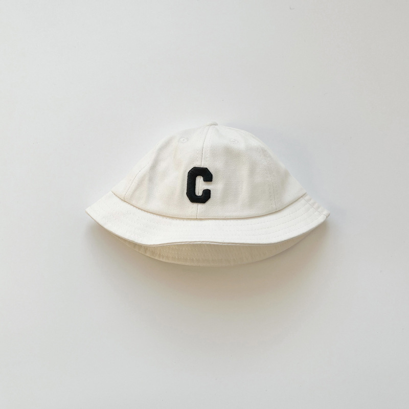 Picture of South Korea Baby Hat Spring and Autumn New Fashion Letter Basin Hat Boys and Girls Baby Sunscreen Children's Fisherman Hat