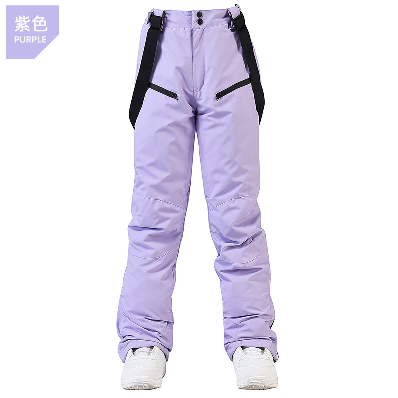 Picture of New Ski Pants Men's and Women's Strap Ski Pants Winter Windproof Waterproof Warm Thickened Snowboard Double Ski Pants