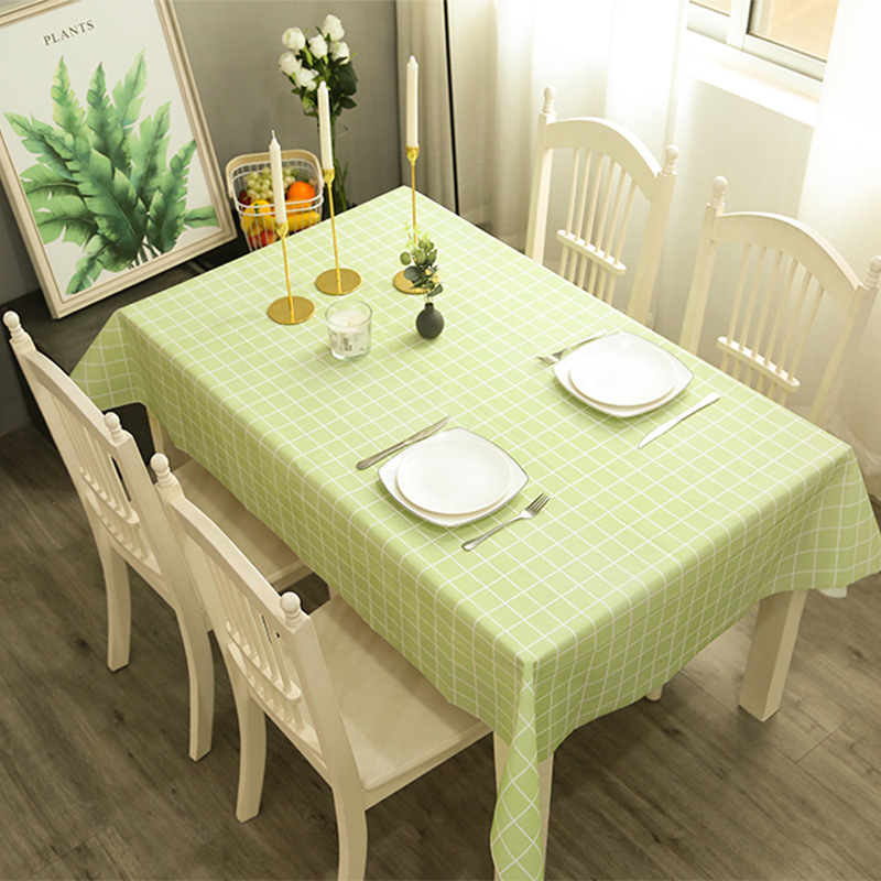 Picture of Home Nordic Tablecloth Modern Simple Style Tablecloth Fruit Anti-scalding Waterproof Oil-proof Disposable PVC Plaid Tablecloth
