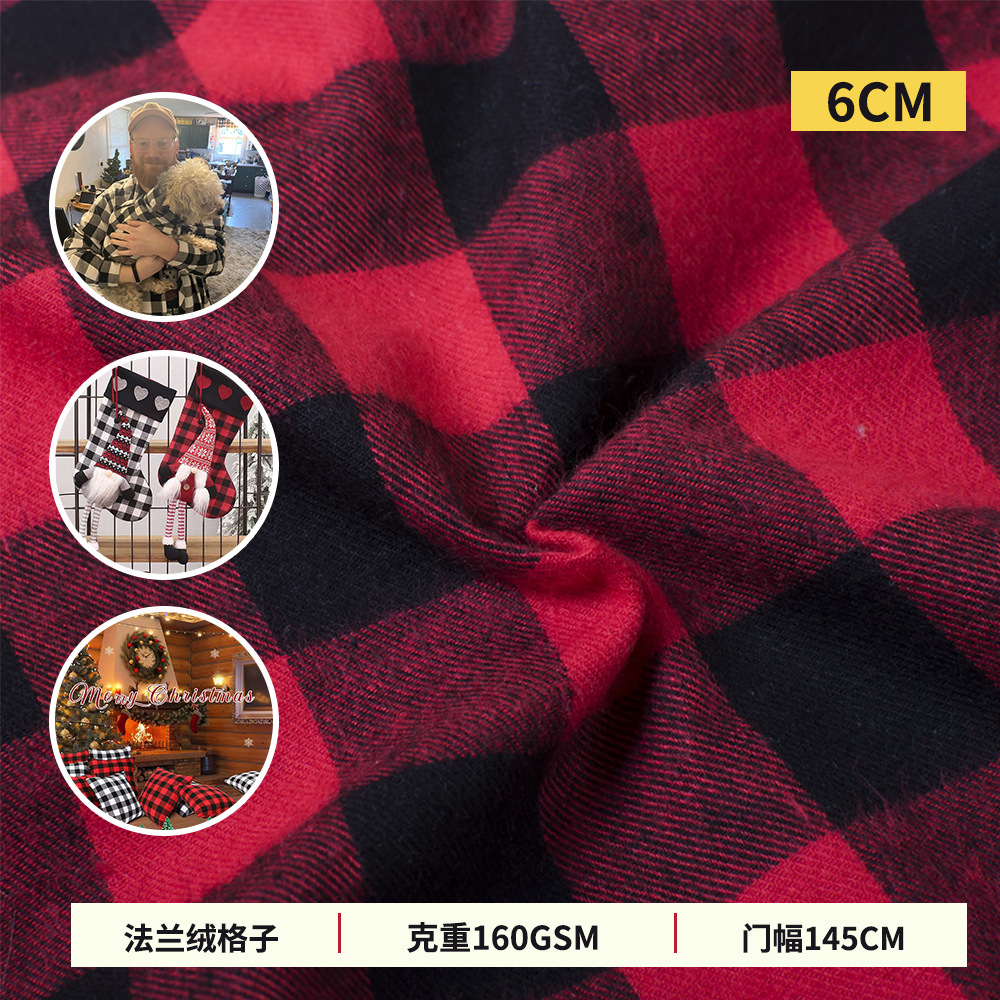 Plaid Cloth for Cross-Border E-Commerce Flannel Tablecloth Suitable for Home Cushions, Blanket Fabrics, Pet Fabrics