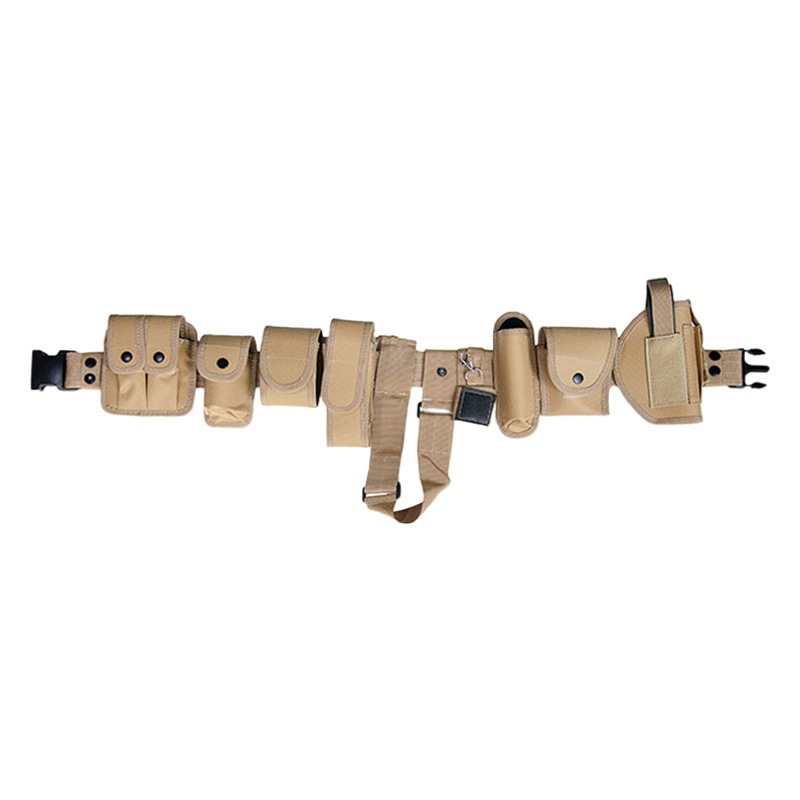 Wholesale khaki foreign trade ten-piece multi-functional tactical outdoor belt security duty training belt supplies