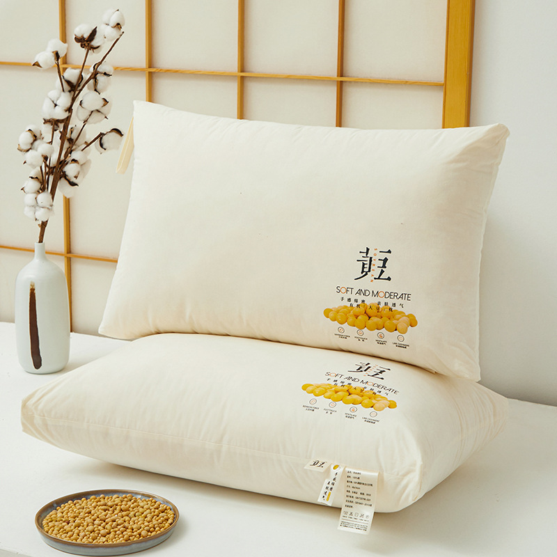 Picture of [Cost-effective soybean pillow] Class A cotton pure cotton soybean fiber pillow neck pillow core adult soybean pillow