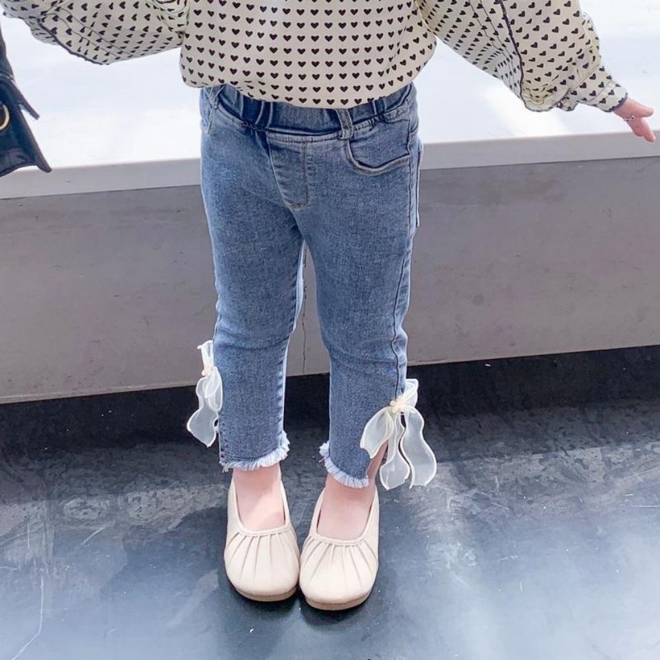 Picture of Girls' Pants Korean Jeans Women's Micro Denim Pants Fashion Split Stretch Girls' Spring and Autumn Jeans