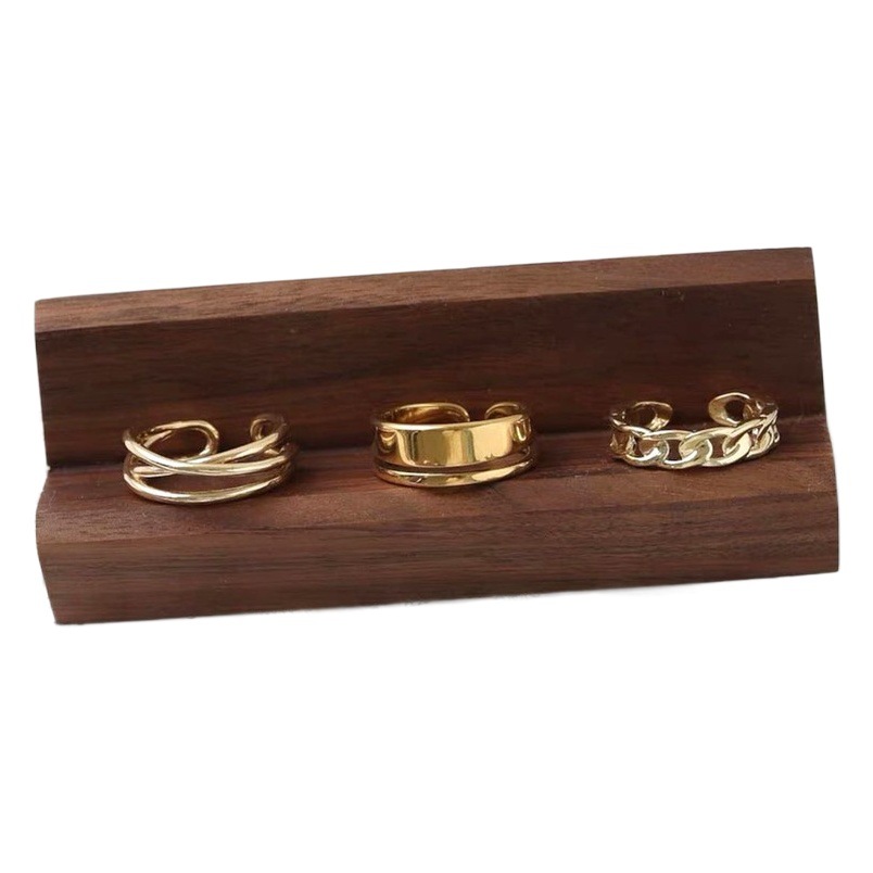 Cross-border Hot Walnut Ring Rack Earrings Ring Storage Rack Jewelry Display Rack Jewelry Shooting Props
