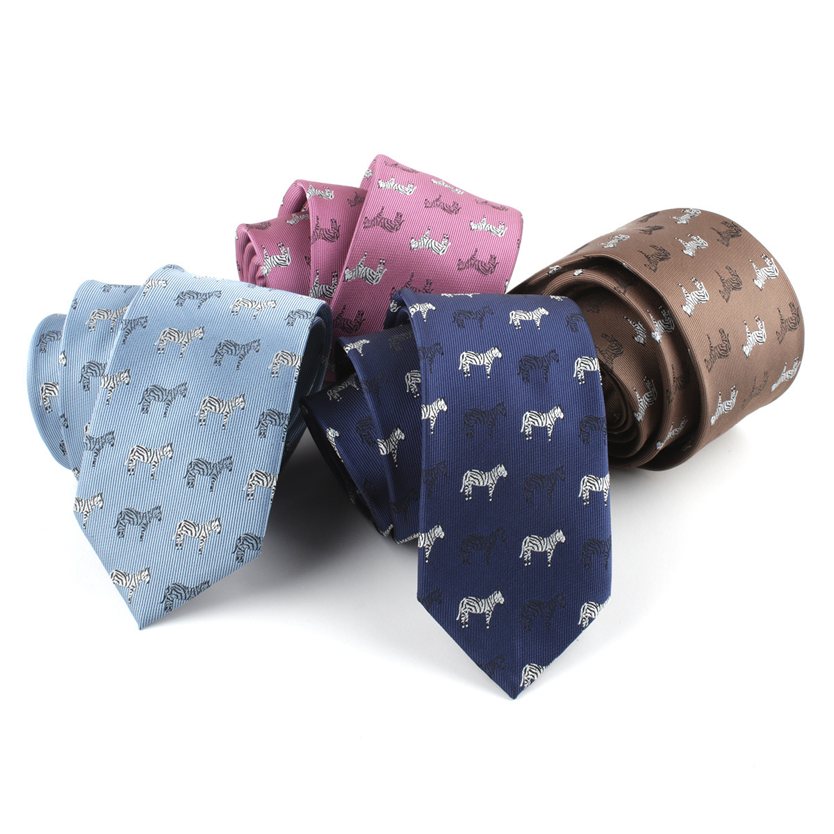 Picture of Men's Tie Polyester Silk Yarn-Dyed Jacquard Animal Elephant Embroidered Casual Tie Cross-Border E-Commerce Spot Wholesale