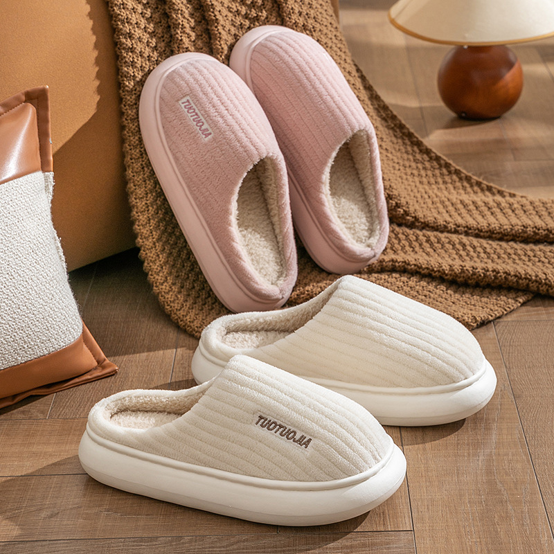 New Eva  Cotton Slippers for Women, Deodorant, Home Daily Use, Non-Slip, Warm Outer Wear, Thick-Soled Woolen Cotton Slippers