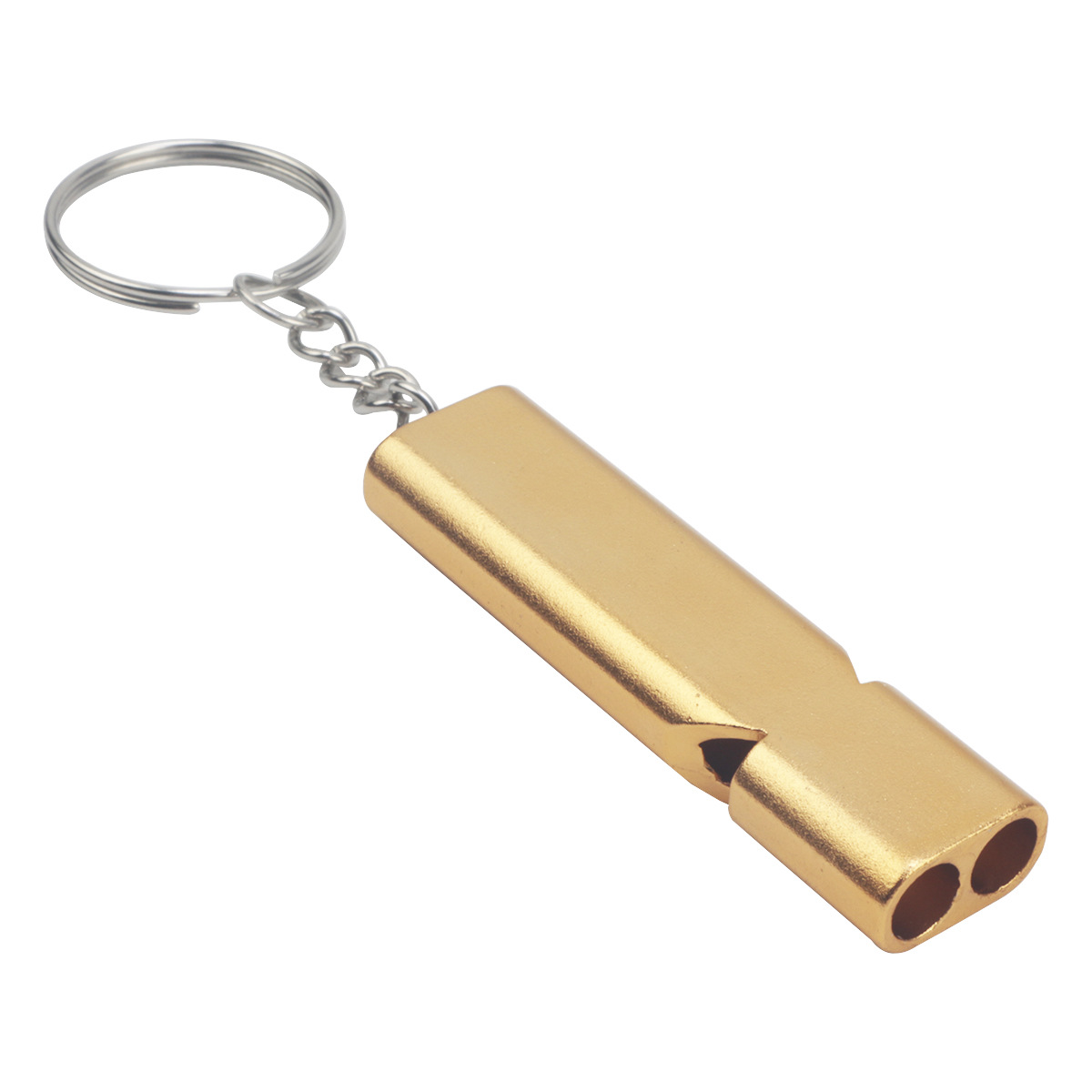 Picture of Cross-border flat aluminum alloy dual-frequency survival whistle double-tube outdoor survival rescue whistle equipment high-frequency whistle