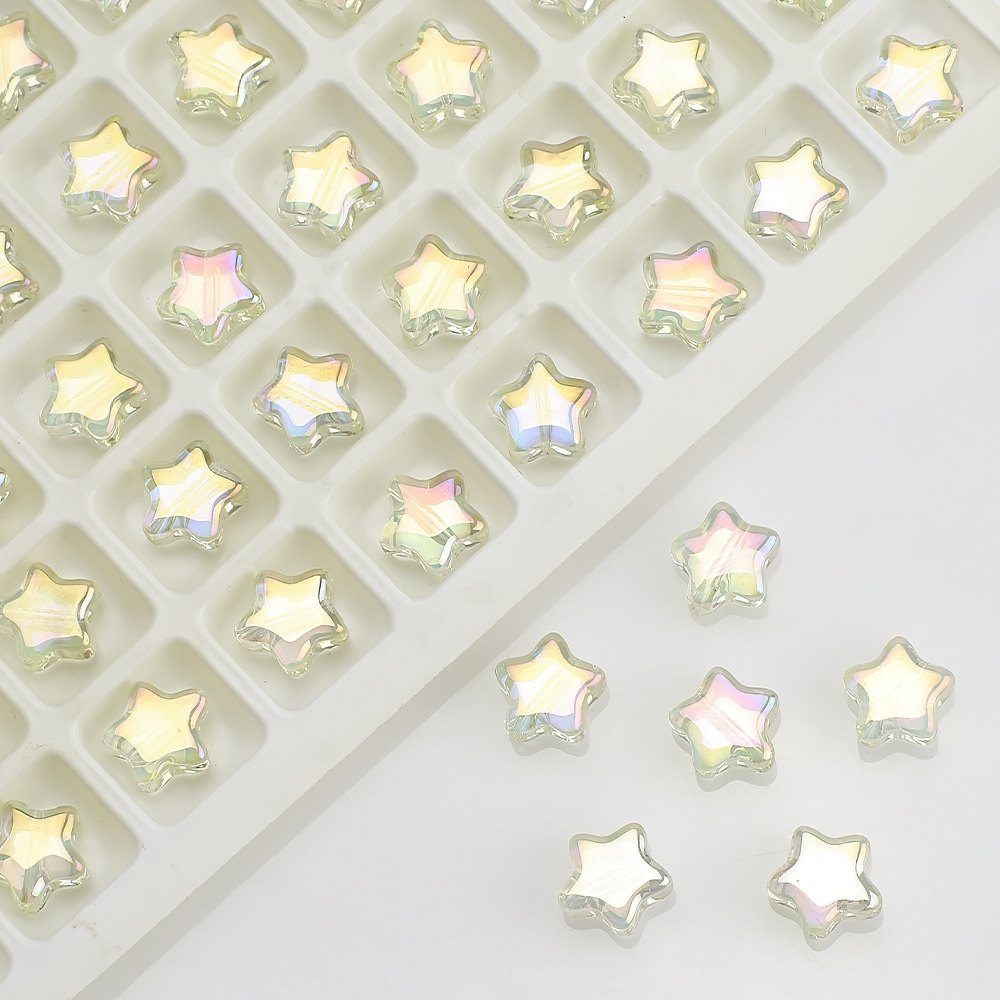 Picture of Five-Pointed Star Accessories 8mm Glass Beads Crystal Pendant DIY Hair Accessories Necklace Earrings Bracelet Beading Material Accessories