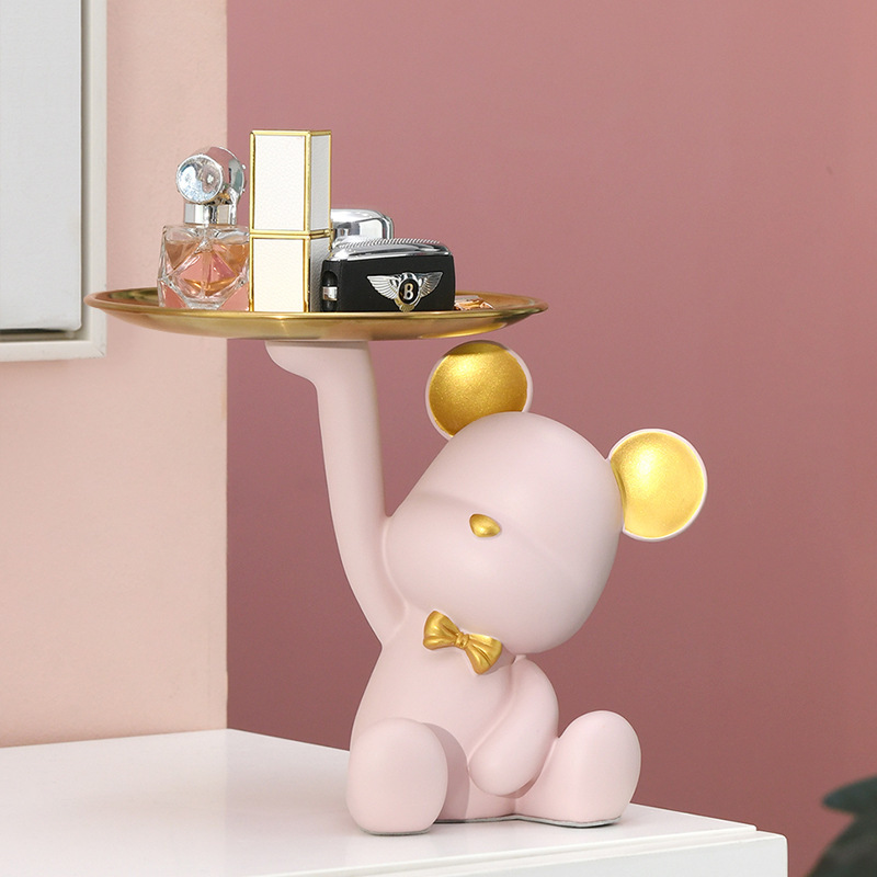 Cross-border violent bear ornaments bear creative entrance key storage home accessories living room decoration gift room