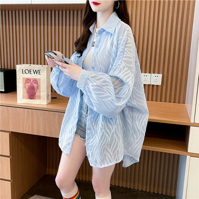 Picture of Foreign-style design sunscreen shirt coat women 2024 new summer loose casual versatile top