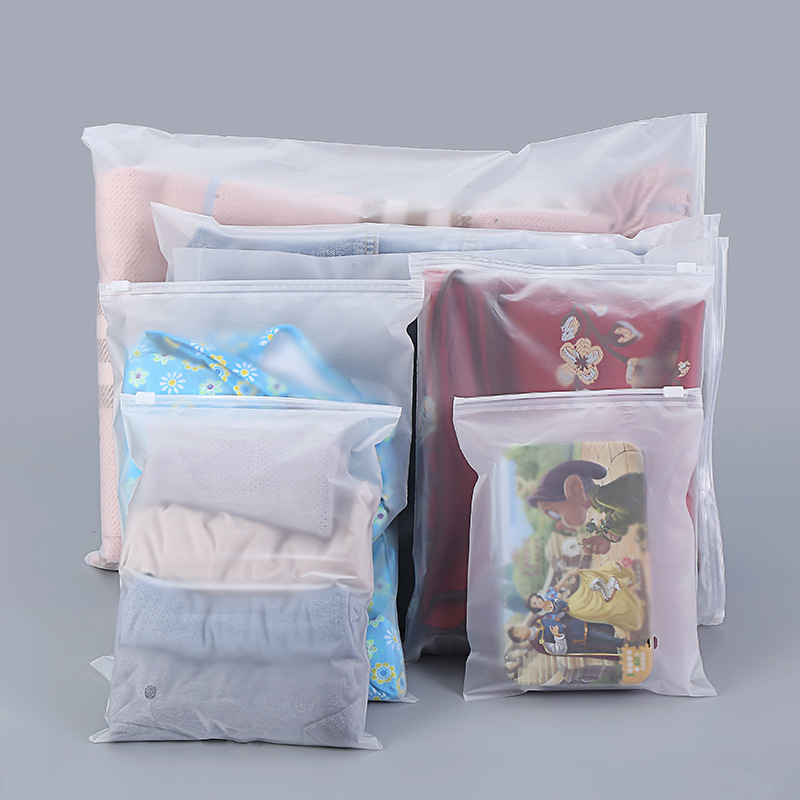 Picture of Factory wholesale thick transparent frosted pe zipper bag clothing underwear socks storage zipper bag packaging bag custom