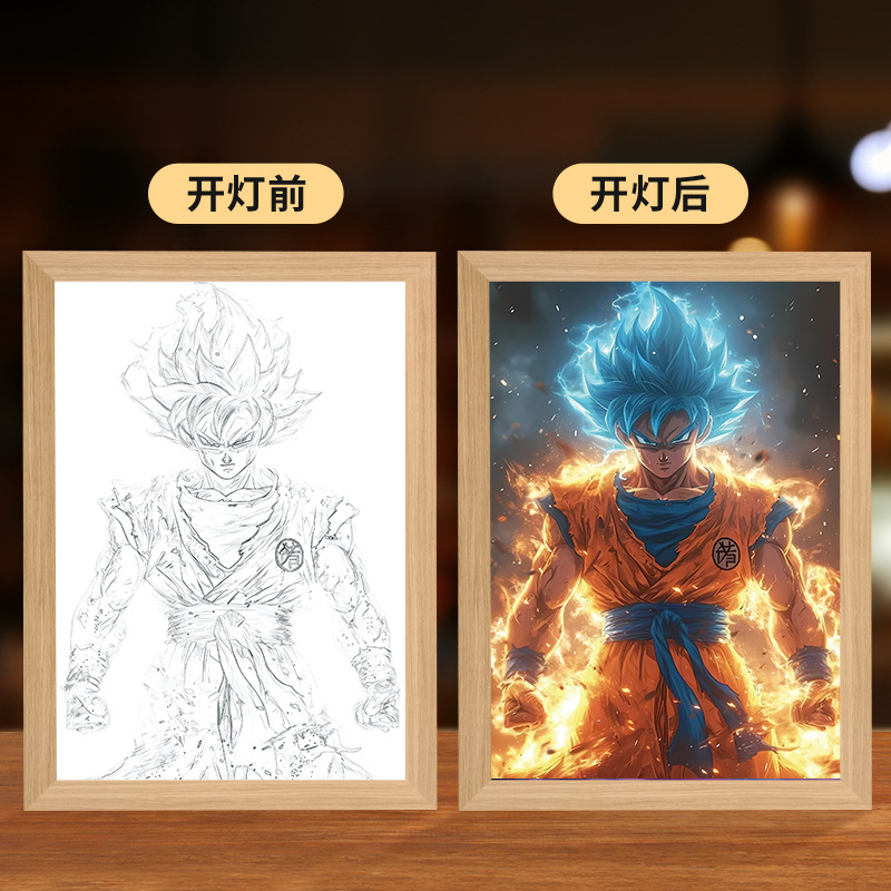 Picture of Carefully Selected Dragon Ball Carrot Goku Lighting Painting Vegeta Super Saiyan Creative Atmosphere Light Ornaments