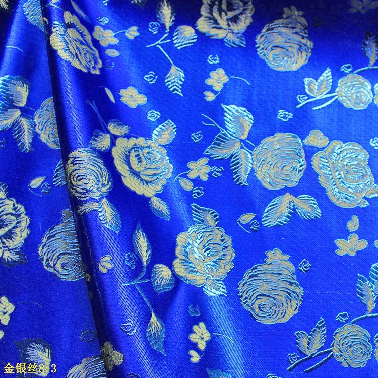 Picture of Brocade fabric cosplay costume ancient costume Hanfu gold leather fabric sapphire gold silver silk jacquard fabric