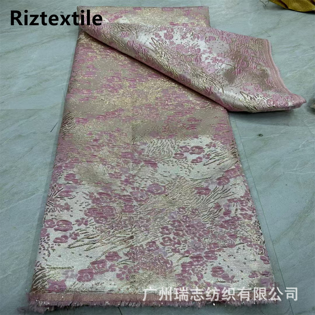 Bump Bronzing Pattern Wintersweet Flower Embossed Jacquard Fabric Fashion Party dress Children's Dress Princess Dress Embroidered Cloth