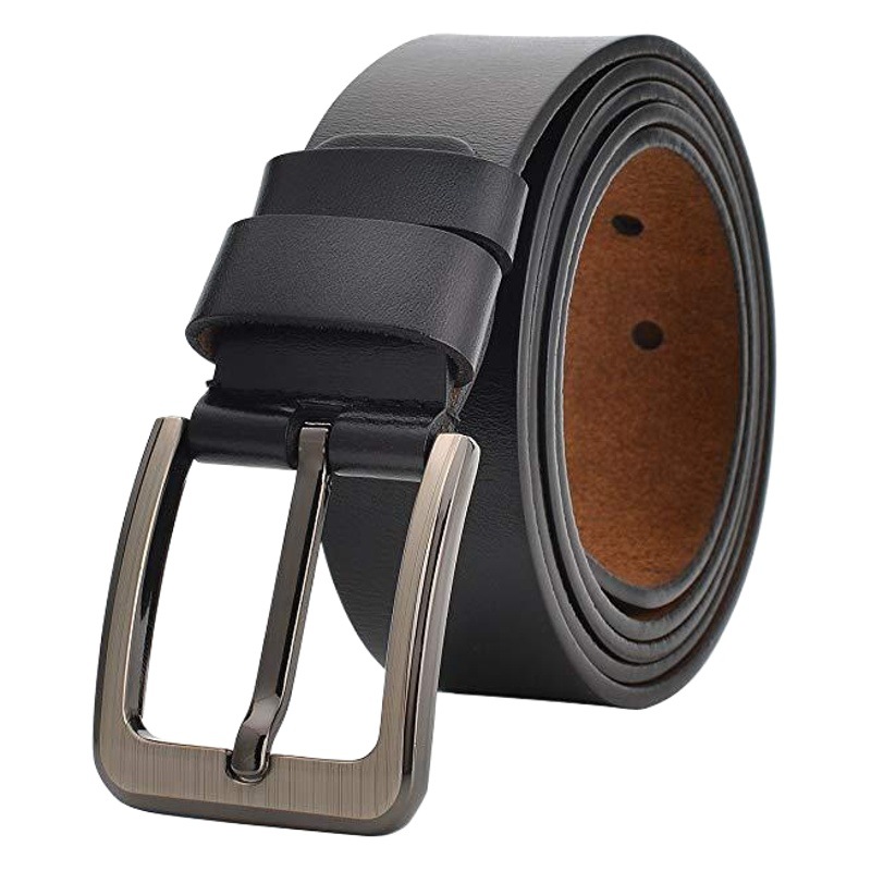 All cowhide leather men's lengthened fat casual Joker two-layer cowhide retro pin buckle men's leather a generation of hair