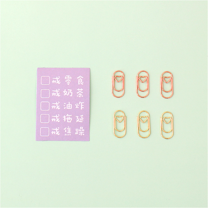 Picture of Creative Mini Paper Clip Love Can Clip Paper Handmade File Imitation Gold Rose Cute Paper Clip Manufacturer Wholesale
