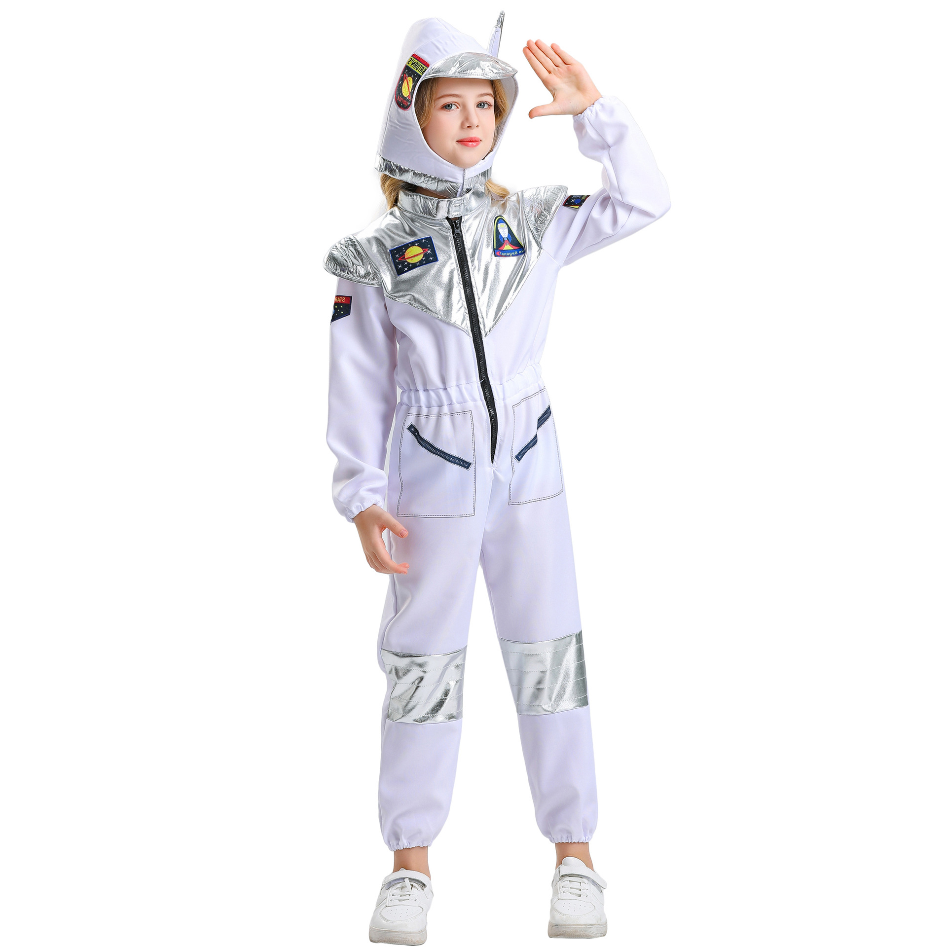 S-XL Children's Day Space Suit Performance Costume Festival Performance Space Suit Uniform Girls COS Astronaut Costume