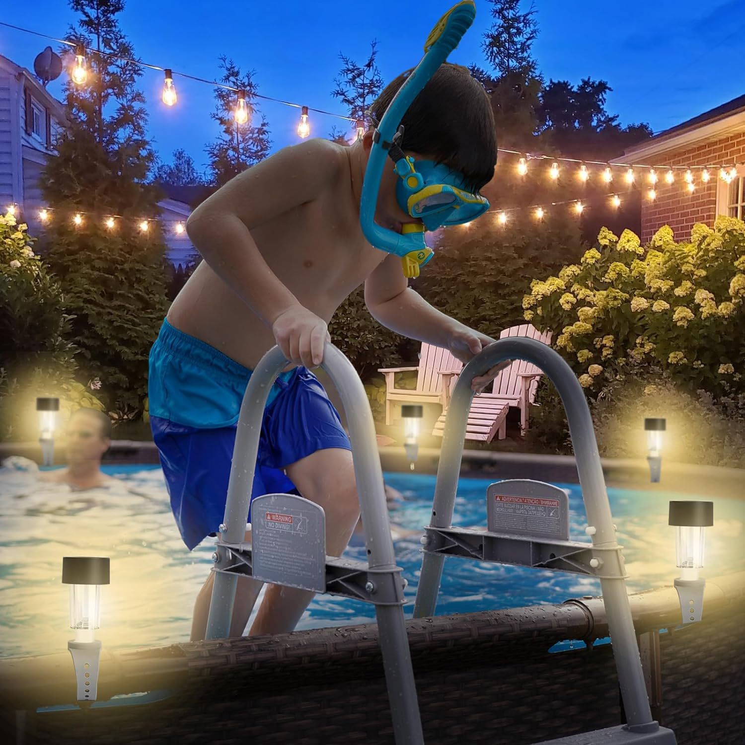 Picture of Solar cable tie lights, outdoor courtyard fences, railings, balcony waterproof decorative ambient lights, pool night lights
