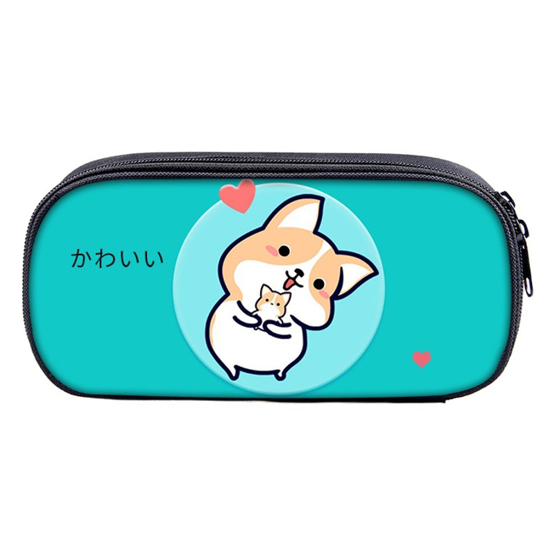 Wholesale Moe Chong Chai Dog Printed Pencil Bag Corgi Stationery Bag God Vexed Dog Akita Dog Pencil Bag Stationery Storage Bag