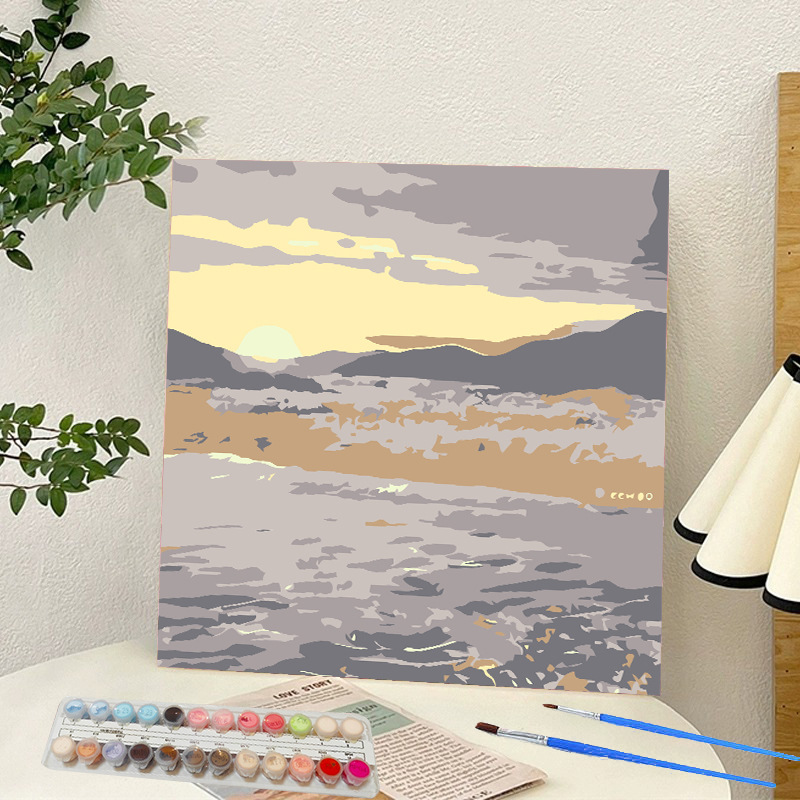 Picture of Digital oil painting landscape Dafen village hand-painted mathematical oil painting coloring painting oil painting flowers flower oil painting wholesale