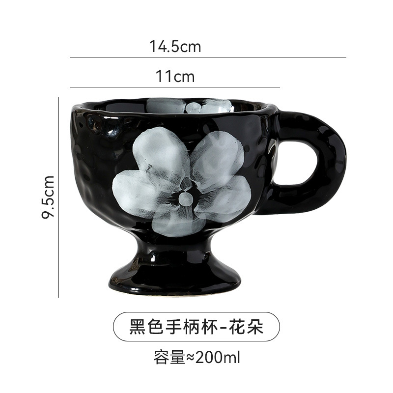 Picture of Personalized Simple Ceramic Creative Mug Hand Kneading Irregular Couple Hand Gift Drinking Cup Tea Cup Tall Coffee Cup