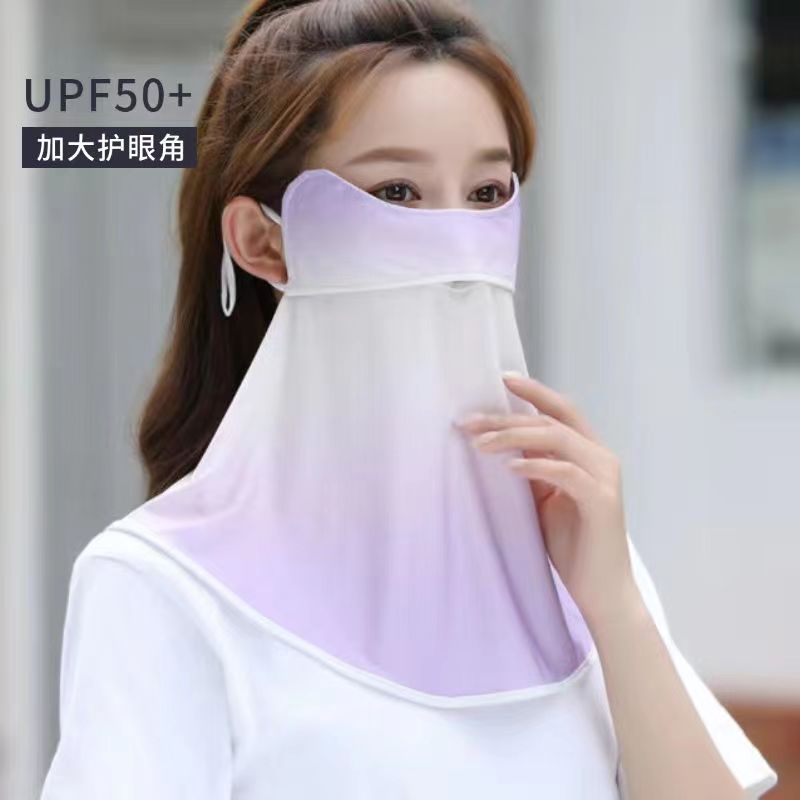 Picture of Sun protection mask for women Summer eye protection corner cover full face gradient blush breathable Thin Ice Silk sun protection silk mask
