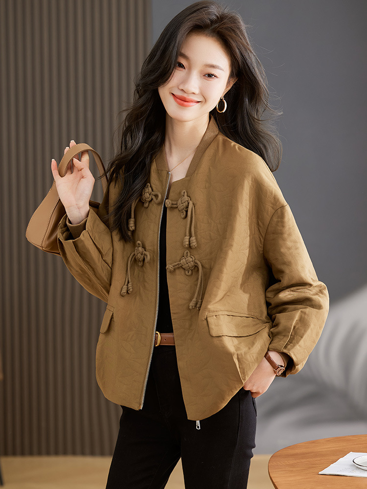 New Chinese style coat women's early spring and autumn casual retro buckle top 2024 new short jacket mom western style