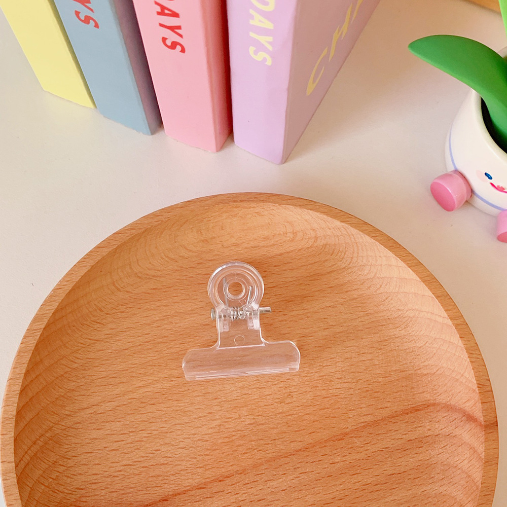 Picture of High-looking transparent jelly folder student test paper clip acrylic clear long tail clip ice transparent storage clip wholesale