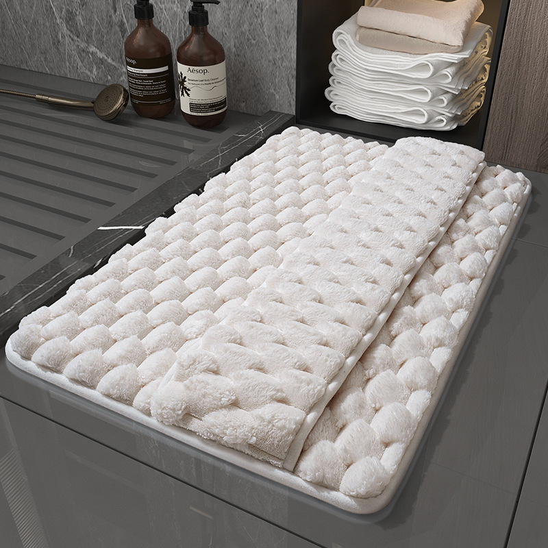 Picture of Memory Foam Bathroom Mat Household Toilet Water Absorbent Floor Mat Shower Door Wipe Foot Mat Quick-drying Bathroom Door Mat