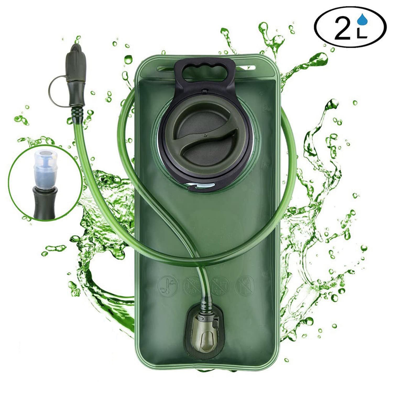 Cross-border Amazon in stock Hot Sale 2L Sports Cycling Water Bag Running Mountaineering Camping Food Grade EVA Water Bag