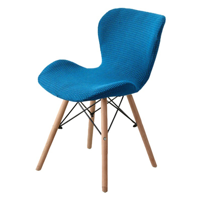 Curved Dining Chair Cover Elastic All-inclusive Household Special-shaped Chair Cover Butterfly-shaped Chair Cover Backrest Integrated Stool Cover Cover