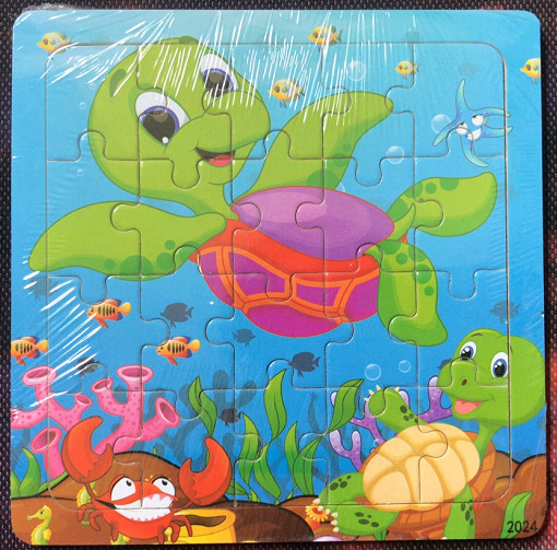 Picture of 20 Pieces of Wooden Kidsren's Intellectual Toys, Wooden Puzzles, Cartoon Animals, Street Stall Toys, Factory Direct Supply