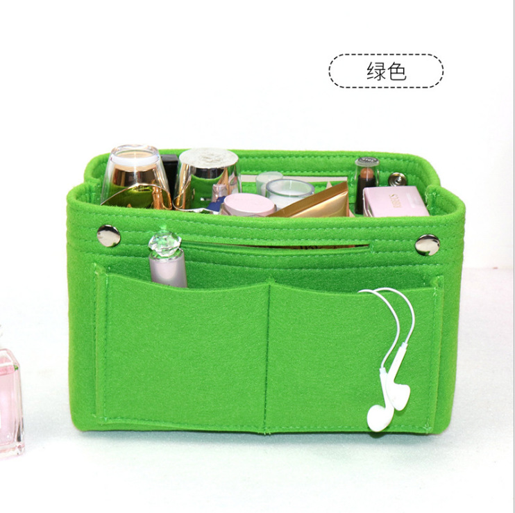 Picture of Factory wholesale felt cosmetic bag multi-functional Women's Travel liner bag large capacity felt snap storage bag