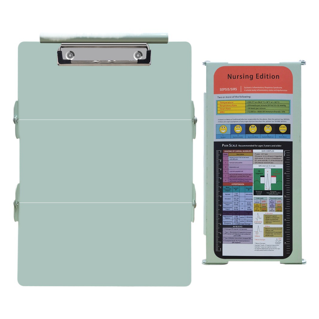 8203 wholesale Amazon aluminum alloy portable folding writing board metal vertical special three-fold folder board clip