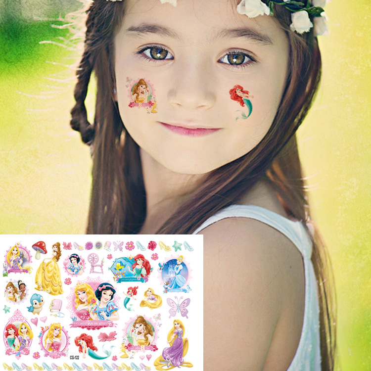 Picture of Children's Tattoo Stickers Birthday Party Tattoo Stickers Transfer Stickers Foreign Trade Snow White Sleeping Beauty Mermaid
