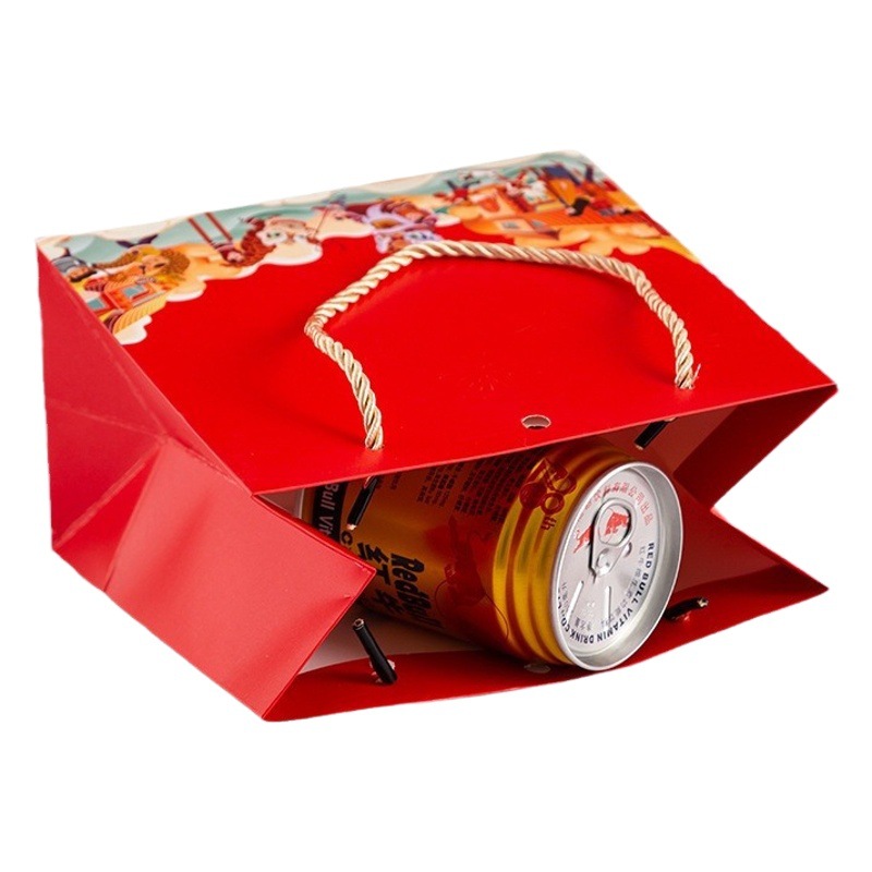 National Fashion Chinese style red gift bag New Year Spring Festival return gift handbag festival gift packaging hand gift paper bag