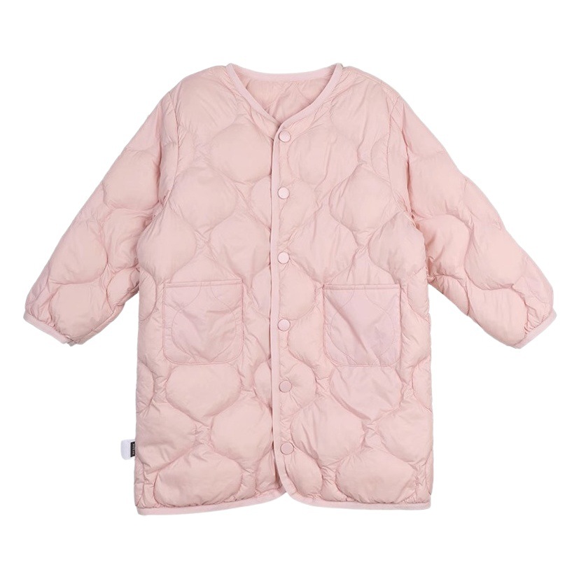 Picture of Girls' Light and Versatile Imitation down Jacket Long and Short 2024 Autum New Kidsren's Korean Fashionable Pure Color Jacket