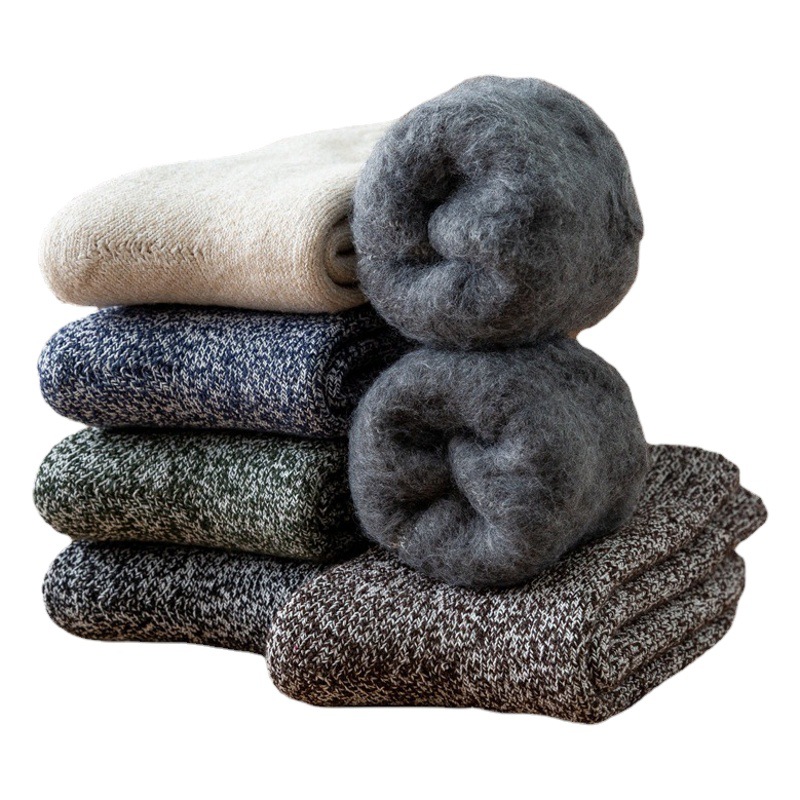 Socks male stockings winter wool socks men's retro velvet thickened long tube cotton socks Neary brushed Japanese Korean