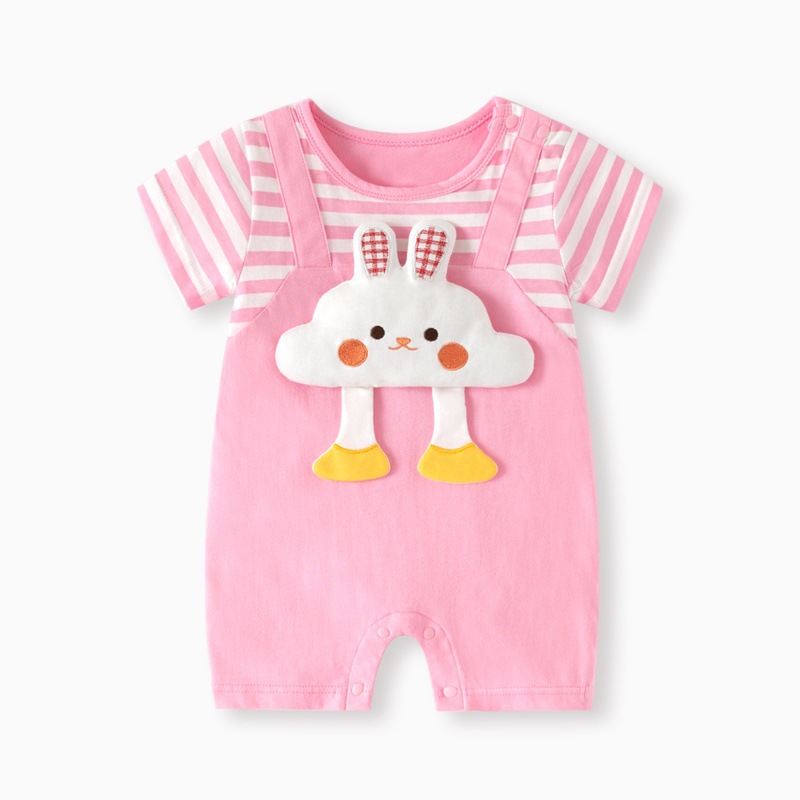 Picture of Internet Red Explosions Baby Cartoon Ha Clothes Summer Short-sleeved Baby Body Clothes Pure Cotton Thin Children's Wear Cross-border Special for Cute