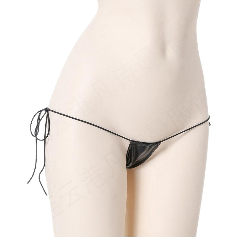 Moon Whispers Sexy Leather Leather Clothes Dead Storage Tight One-Piece Three-Point Leather Bikini Uniform Suit Temptation