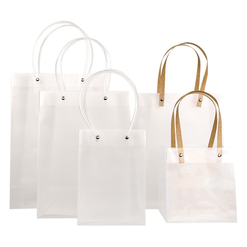Pp transparent handbag jewelry companion gift candy gift bag flowers pvc plastic clothing packaging bag