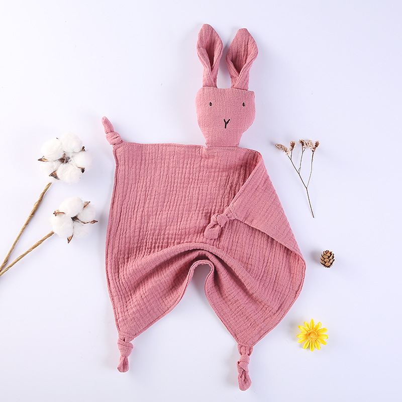 Picture of Pure Cotton Double-layer Gauze Baby's Spit Towel Sleeping Bag Blanket Doll Baby's Ambience Towel Entrance Rabbit Blanket