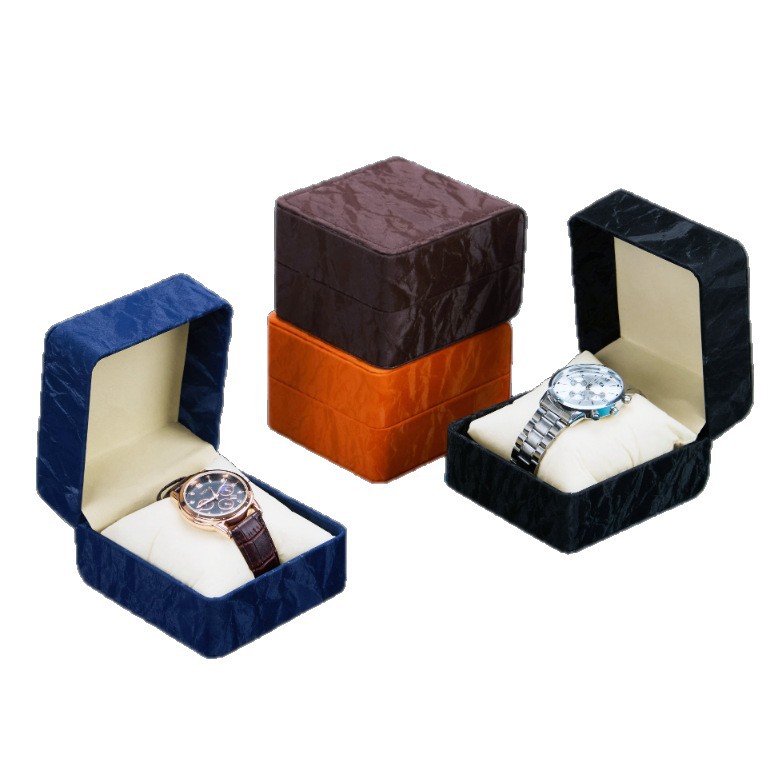Picture of Pu Leather Watch Box Universal Flip Watch Box Storage Box Portable Watch Packaging Display Box High-End Pocket Watch Box