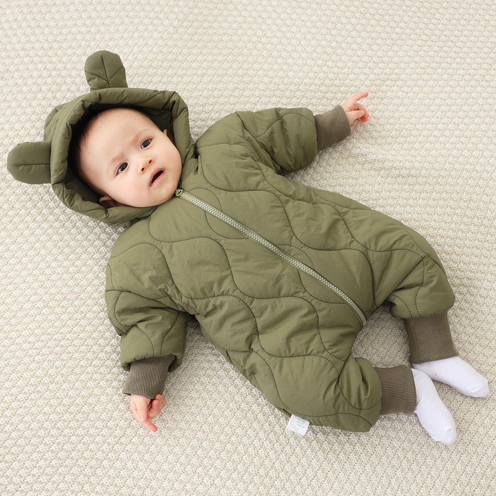 Picture of Baby's jumpsuit baby's autumn and winter clothes cotton-padded newborn climbing clothes thickened cotton-padded jacket going out to hug clothes cross-border