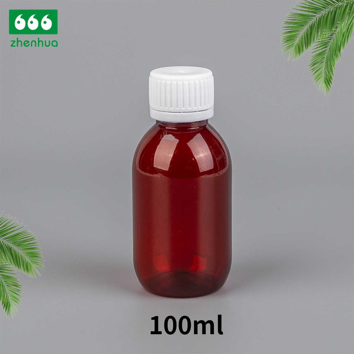 Picture of Manufacturer 100ML medicinal liquid Brown/transparent PET light-proof plastic bottle beverage bottle sub-bottle anti-theft cover