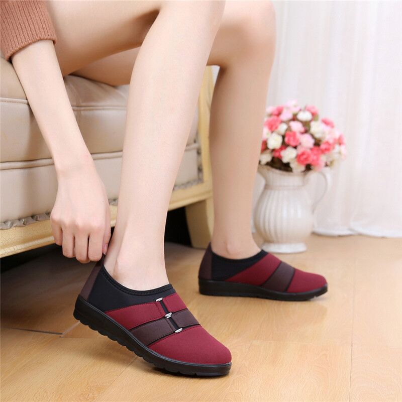 Spring and Autumn Classic casual shoes for middle-aged and elderly women's single-layer shoes soft bottom non-slip flat mom shoes old Beijing cloth shoes for women